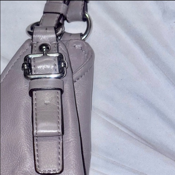 Coach Madison Maggie All Leather Hobo Style Shoulder Bag In Grey - Picture 11 of 16